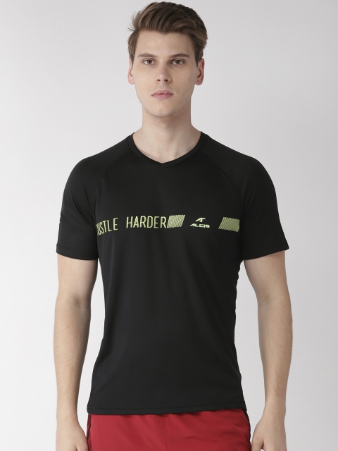 

Alcis Men Black Printed Detail V-Neck Training T-shirt