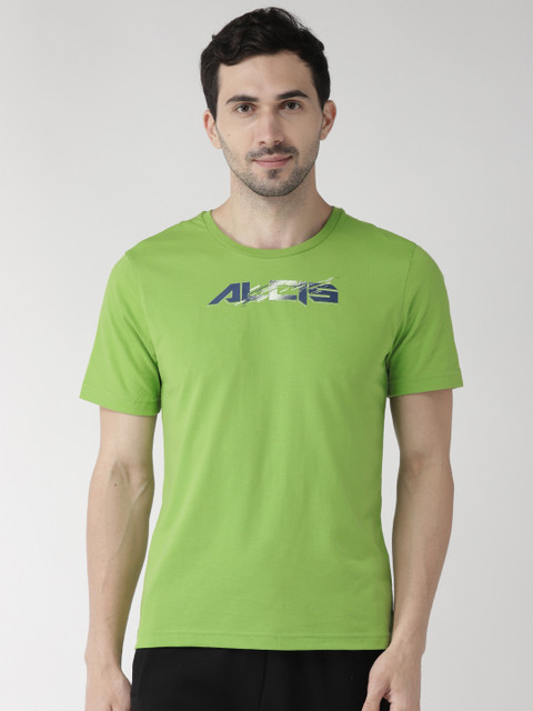 

Alcis Men Green Solid Round Neck Yoga T-shirt