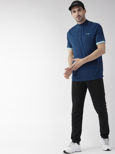 

Alcis Men Navy Blue Solid Stand Collar T-shirt