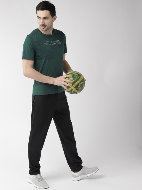 

Alcis Men Green Printed Round Neck Sports T-shirt