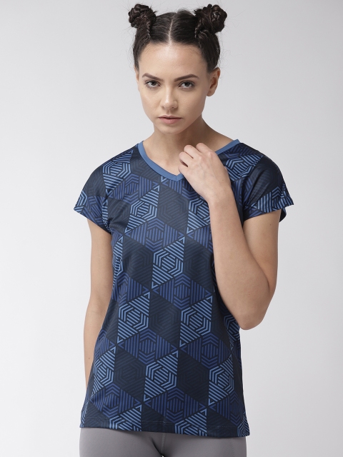 

Alcis Women Blue Printed V-Neck T-shirt
