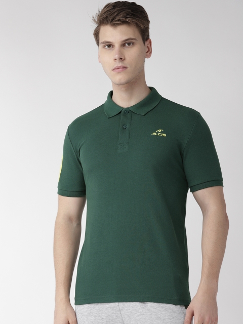 

Alcis Men Green Solid Polo Collar T-shirt