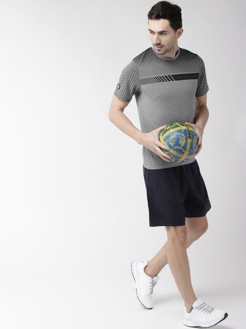 

Alcis Men Grey Melange Printed Round Neck T-shirt