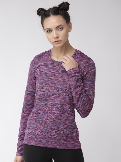 

Alcis Women Pink & Navy Printed Round Neck T-shirt