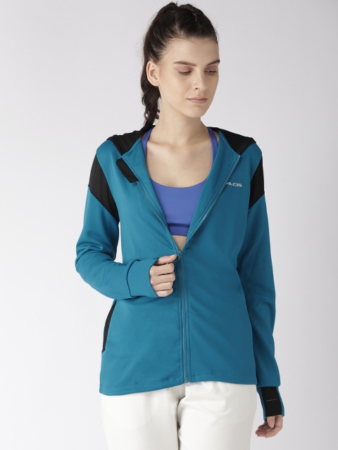 

Alcis Women Teal Blue Solid Hooded Sporty Jacket