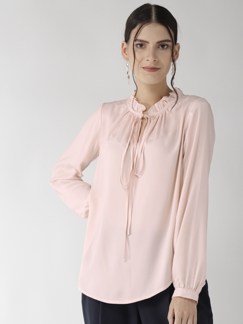 

QUIERO Women Peach-Coloured Solid Satin Finish Top