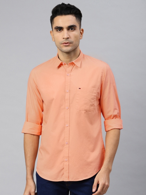 

Peter England Casuals Men Orange Slim Fit Solid Casual Shirt