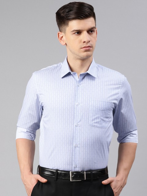 

Peter England Men Blue Striped Slim Fit Formal Shirt