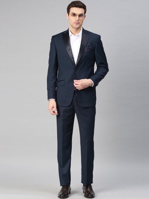 

Peter England Navy Blue Solid Tailored Fit Single-Breasted Formal Suit