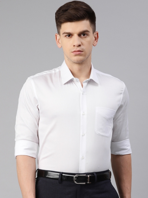 

Peter England Men White Slim Fit Self-Design Formal Shirt