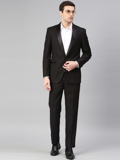 

Peter England Men Black Solid Tailored Fit Single-Breasted Formal Suit