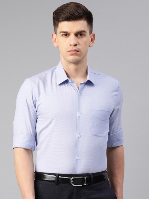 

Peter England Men Blue Slim Fit Self-Design Formal Shirt