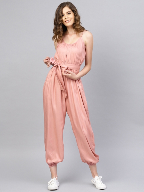 

Femella Dusty Pink Solid Basic Jumpsuit
