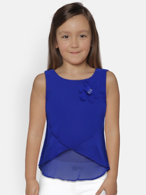 

612 league Girls Blue Solid Top