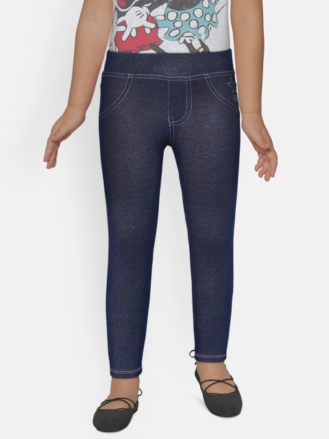 

612 league Girls Blue Solid Jeggings