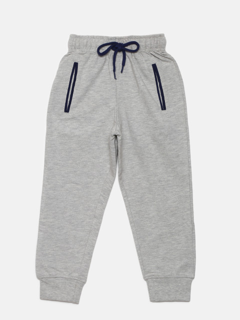 

612 league Boys Grey Melange Solid Joggers