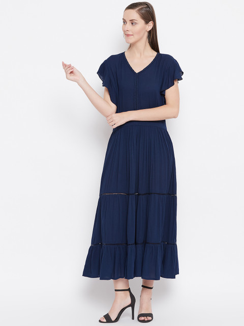 

Belle Fille Women Navy Blue Solic Maxi Dress