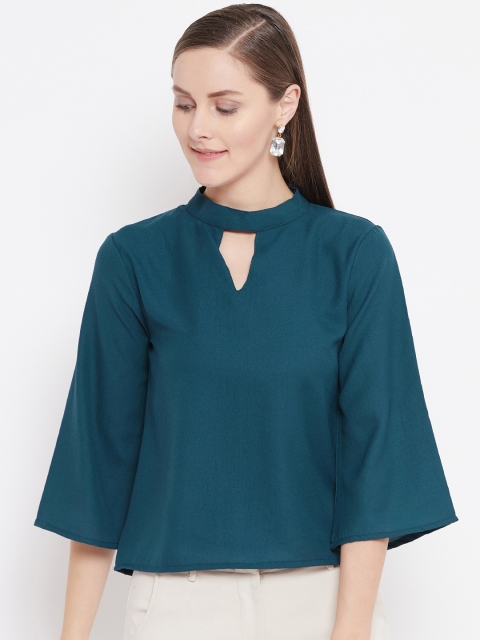 

Belle Fille Women Teal Blue Solid Top