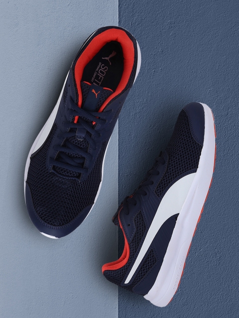 

Puma Unisex Navy Blue Mesh Escaper Core Peacoat Running Shoes