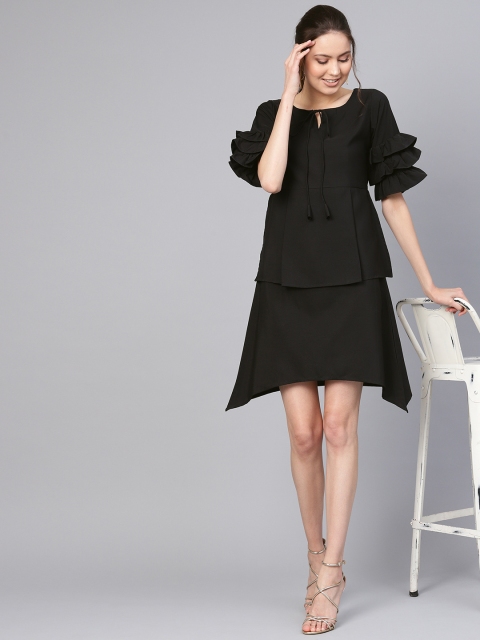 

Ives Women Black Solid A-Line Dress