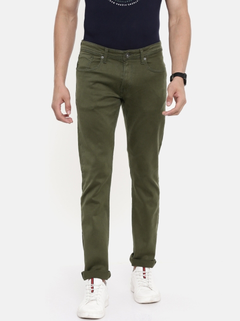 

Pepe Jeans Men Olive Green Slim Fit Low-Rise Clean Look Stretchable Jeans