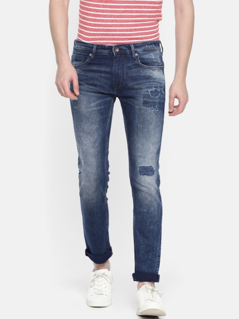 

Pepe Jeans Men Blue Stefan Vapour Slim Fit Low-Rise Mildly Distressed Stretchable Jeans