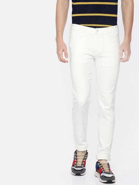 

Pepe Jeans Men White Carlin Vapour Slim Fit Low-Rise Clean Look Stretchable Jeans