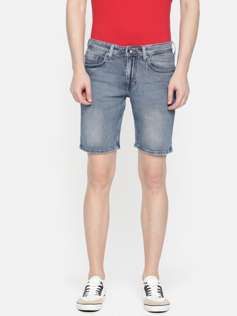 

Pepe Jeans Men Blue Solid Kenzy Chinox Slim Fit Denim Shorts