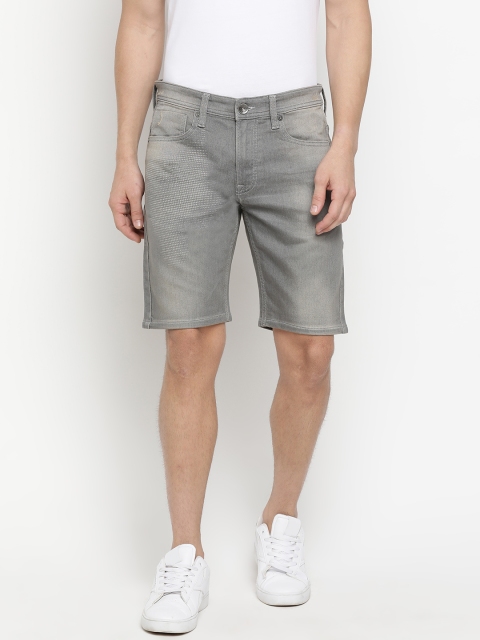 

Pepe Jeans Men Grey Solid Slim Fit Denim Shorts