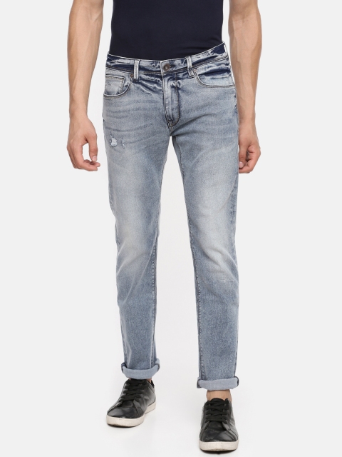 

Pepe Jeans Men Blue Slim Fit Low-Rise Low Distressed Stretchable Jeans