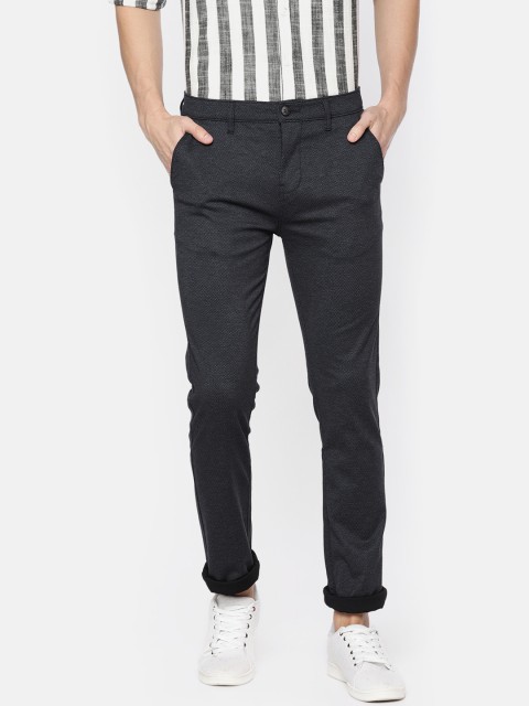

Pepe Jeans Men Charcoal Grey Marlo Slim Fit Self Design Chinos