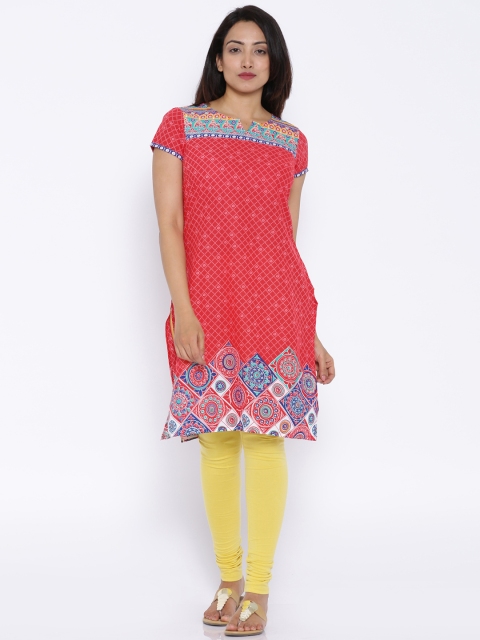 

Aurelia Red Printed Kurta