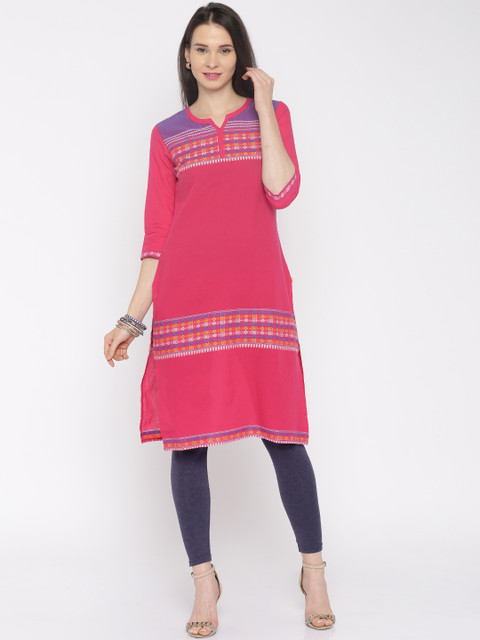 

Aurelia Pink Dobby Woven Design Kurta