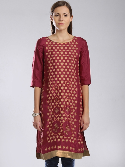 

W Maroon Ajrakh Print Kurta
