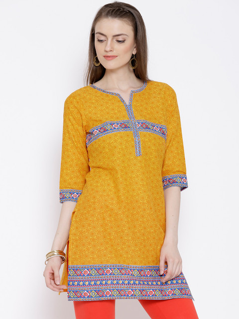 

Aurelia Yellow Printed Kurta