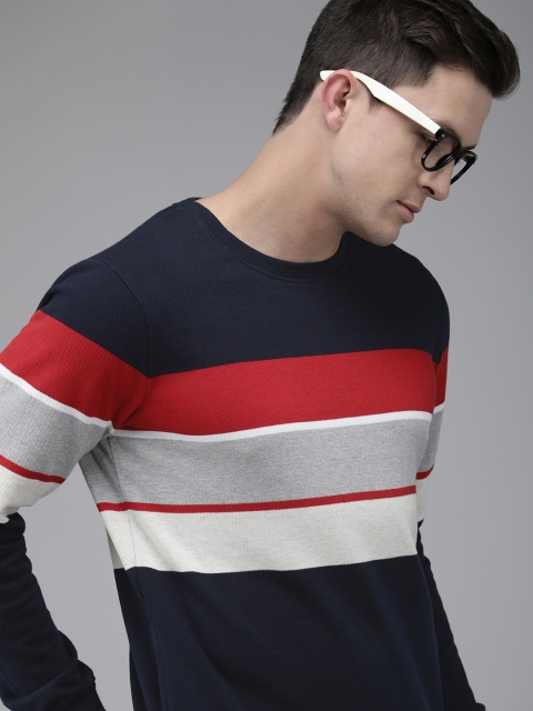 

Pepe Jeans Men Navy Blue Colourblocked Sweatshirt