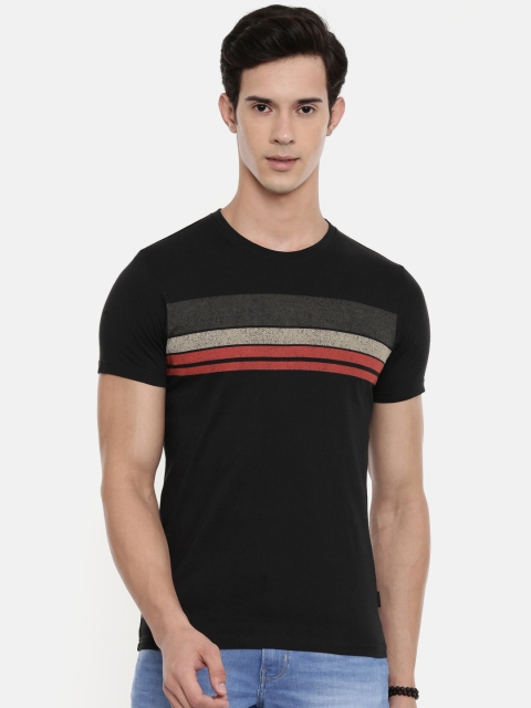 

Pepe Jeans Men Black Printed Round Neck Pure Cotton T-shirt