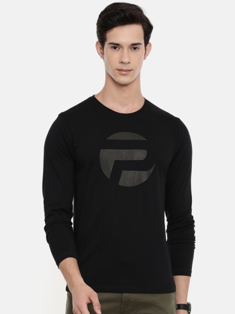 

Pepe Jeans Men Black Printed Round Neck Pure Cotton T-shirt