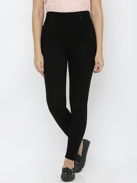 

Kraus Jeans Women K4005 Women Black Solid Skinny Fit High Rise Treggings