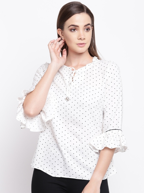 

Kraus Jeans Women White & Black Printed Top