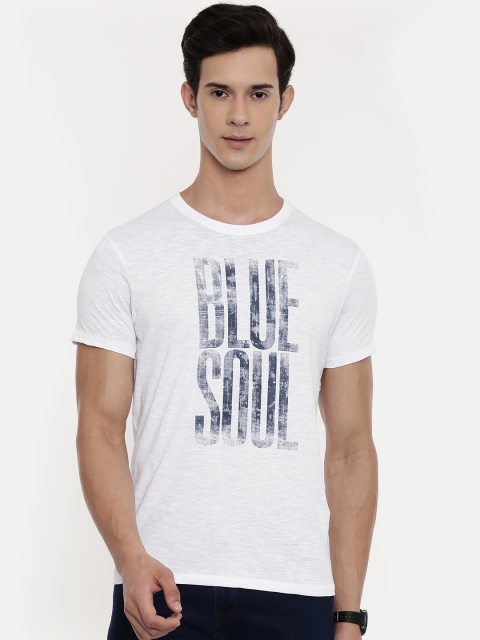 

Pepe Jeans Men White Printed Round Neck Pure Cotton T-shirt