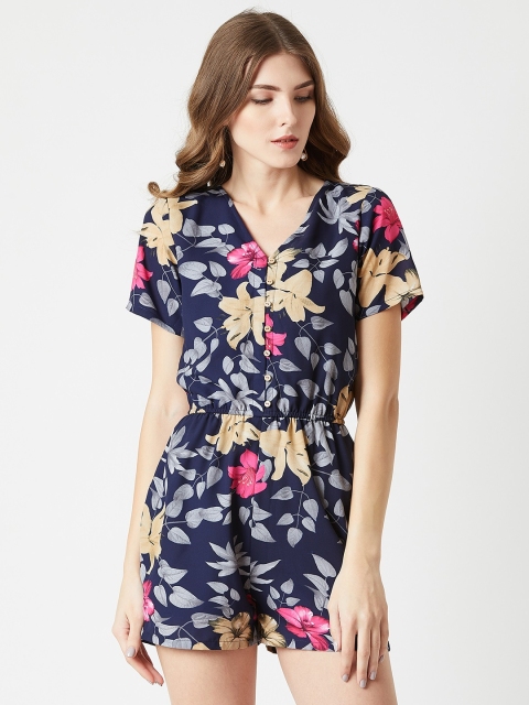 

Miss Chase Women Navy Blue Printed Playsuit