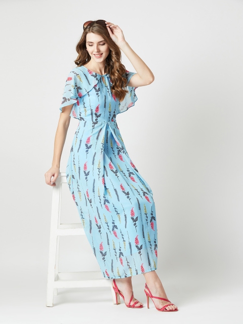 

Miss Chase Women Blue Floral Print Maxi Dress