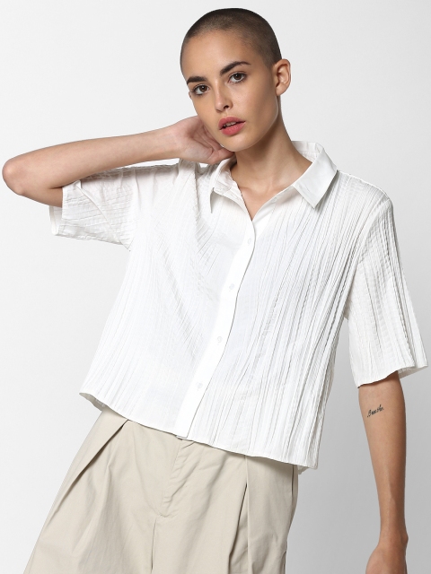 

ONLY Women White Regular Fit Solid Casual Shirt