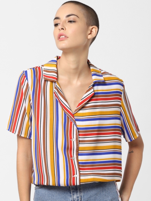 

ONLY Women Multicoloured Regular Fit Striped Blouson Top, Multi