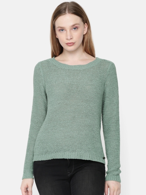

ONLY Women Green Solid Sweater