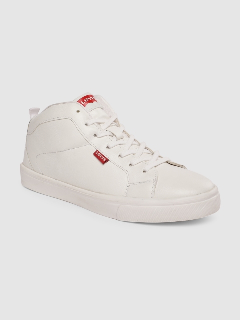 

Levis Men White Solid Mid-Top Sneakers