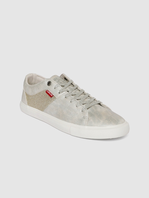 

Levis Women Silver-Toned Sneakers