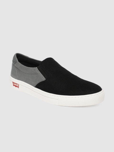 

Levis Men Black & Grey Colourblocked Slip-On Sneakers