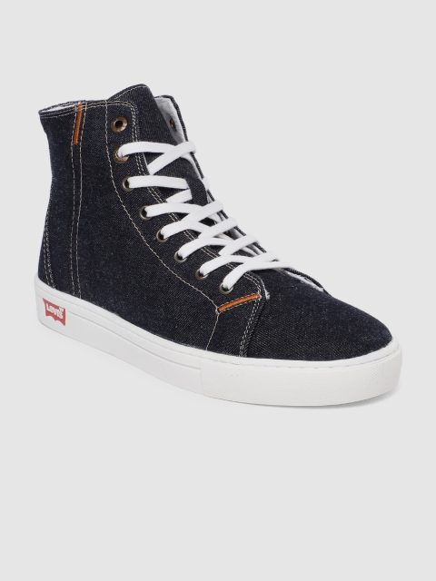 

Levis Men Navy Blue Solid Mid-Top Sneakers